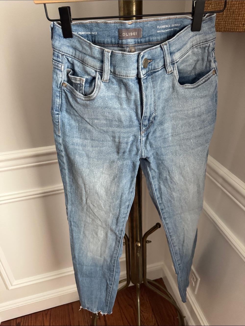 DL1961 Florence Skinny Jeans in Light Wash Blue